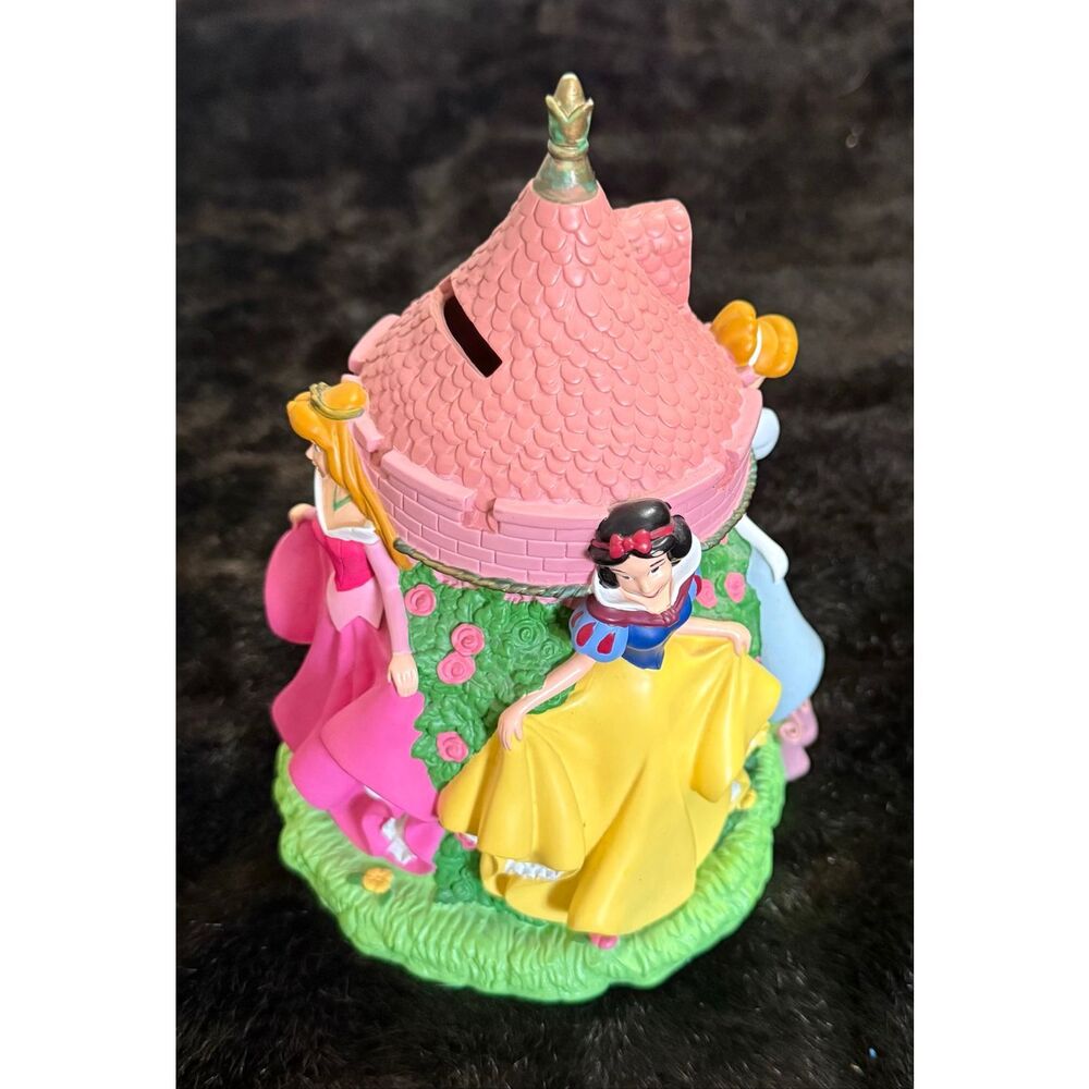 Vtg Disney World Princess Coin Piggy Bank Belle/ Snow White/ Cinderella/ Aurora